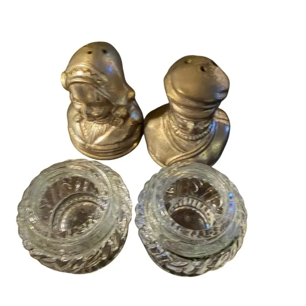 Guardian Service Salt and Pepper Shaker Set Dutch Boy and Girl Silver-plated